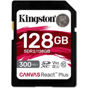 Kingston Canvas React Plus SDR2 128 GB Class 10/UHS-II (U3) V90 SDXC
