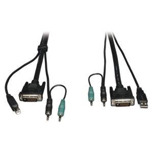 Tripp Lite by Eaton DVI / USB / Audio KVM Cable Kit, 15 ft. (4.57 m)