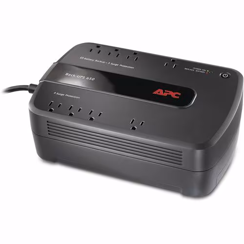 APC by Schneider Electric Back-UPS 650 VA Desktop UPS - Tower - 1 Day Recharge - 3 Minute Stand-by - 120 V Input - 120 V AC Output - Stepped